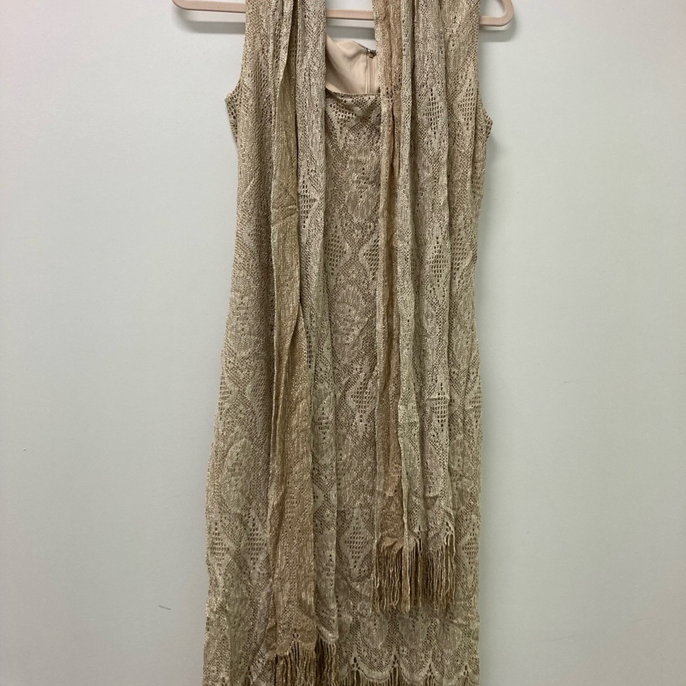 Onyx Nite Vintage Dress with Scarf
